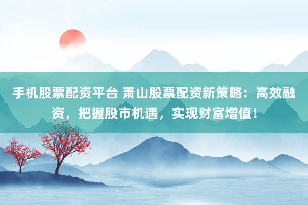 手机股票配资平台 萧山股票配资新策略：高效融资，把握股市机遇，实现财富增值！