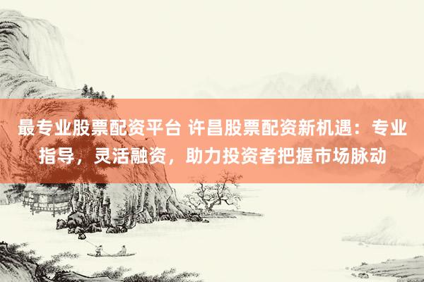 最专业股票配资平台 许昌股票配资新机遇：专业指导，灵活融资，助力投资者把握市场脉动