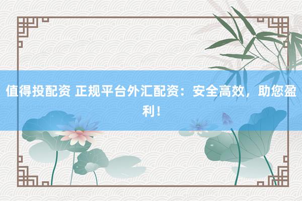 值得投配资 正规平台外汇配资：安全高效，助您盈利！