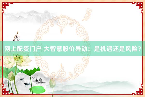 网上配资门户 大智慧股价异动：是机遇还是风险？