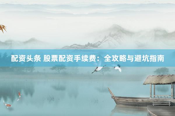 配资头条 股票配资手续费：全攻略与避坑指南