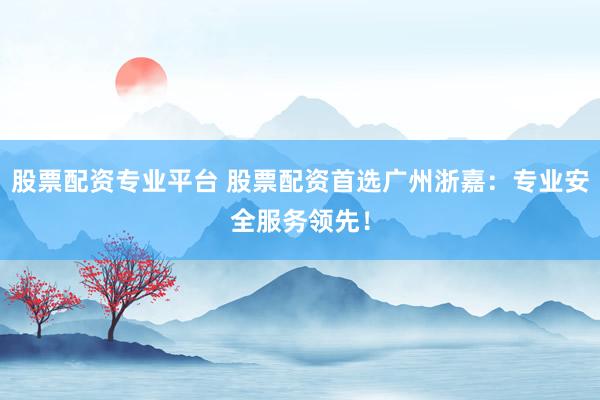 股票配资专业平台 股票配资首选广州浙嘉：专业安全服务领先！